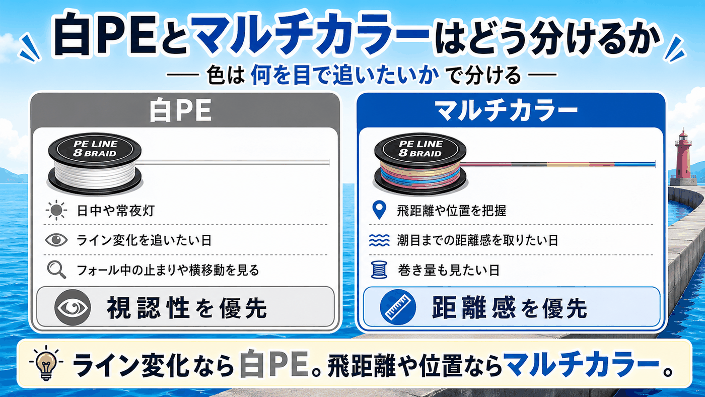 白PEとマルチカラーはどう分けるか