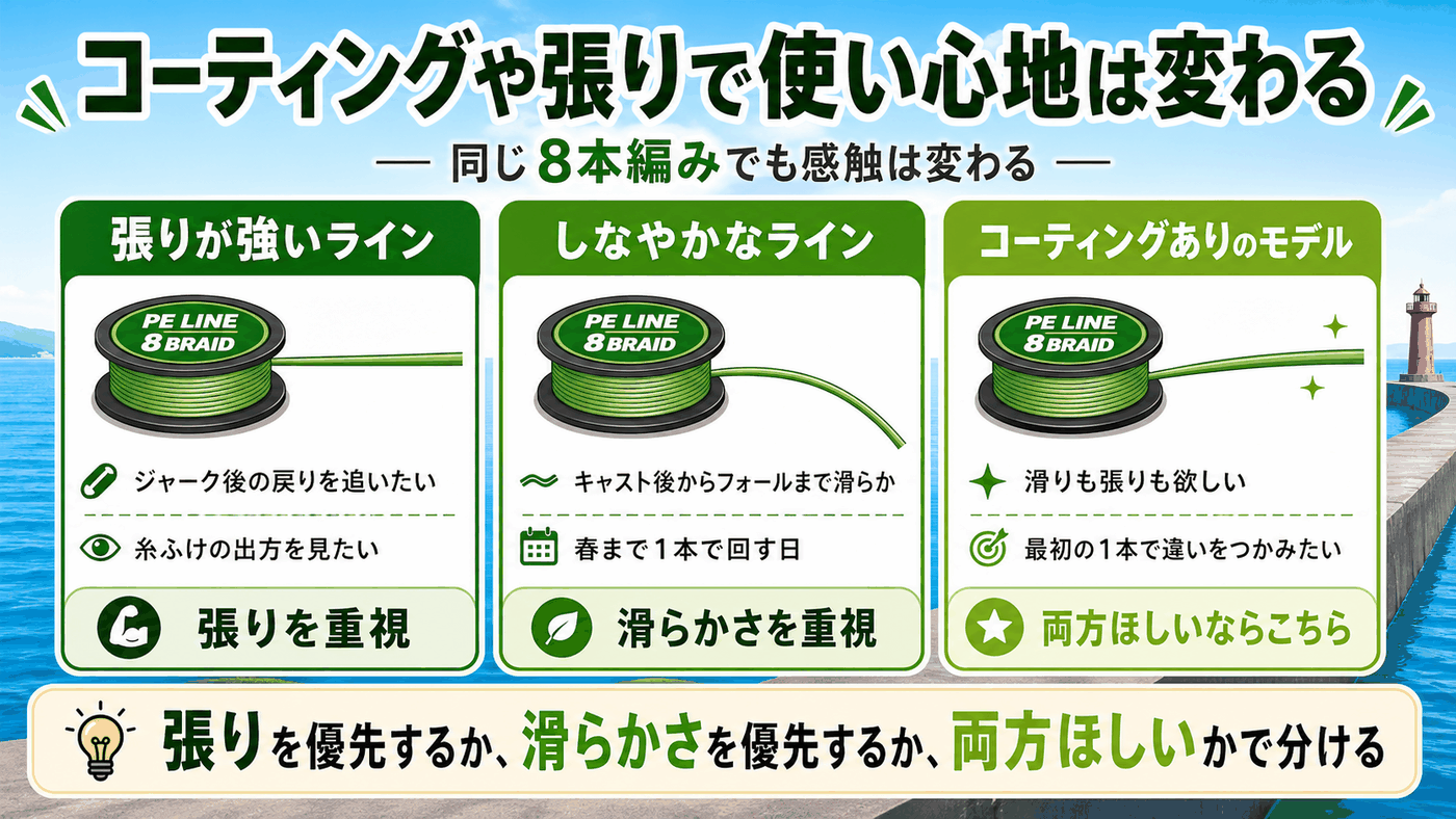 コーティングや張りで使い心地は変わる