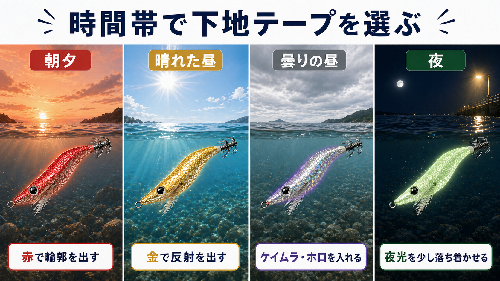 時間帯で下地テープを選ぶ